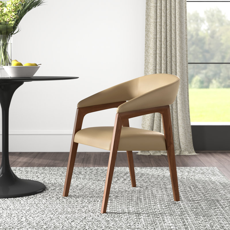 Corrigan Studio Sadiye Modern Taupe Walnut Dining Chair Wayfair